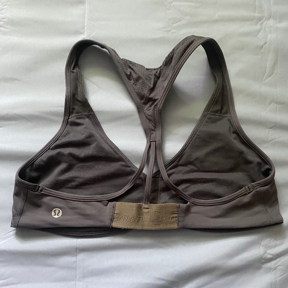 Lululemon Gray V-Neck Racerback Sports Bra Women’s Size 10 - Picture 2 of 6